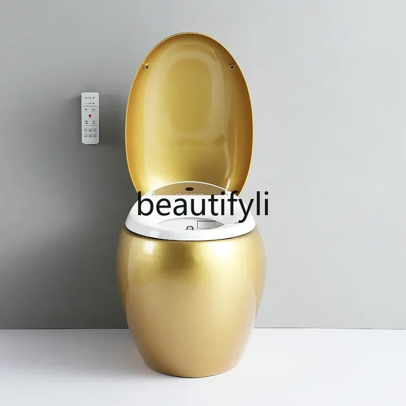 AY7 مرحاض ذهبي مخصص ومبتكر على شكل بيضة، لا يوجد حد لضغط الماء، مزيل العرق، مرحاض ذكي أوتوماتيكي