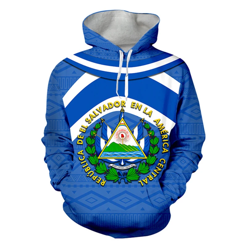 

Salvadoran National Flag Emblem 3D Printed Men's And Women's Casual Fashion Sports Avant-garde Trend Hoodie Cool Street Hip-hop