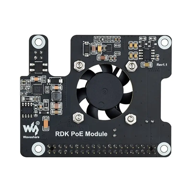 Waveshare For RDK X5 Poe HAT With Fan+Heatsink For D-Robotics RDK X5 Motherboard IEEE 802.3Af/At Expansion Board