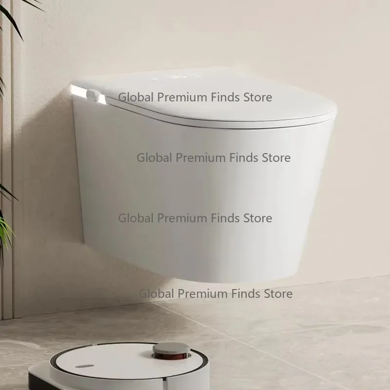 Wall Hung Smart Toilet P-Trap With Tank Rimless Sensor Automatic Flush Wall Mounted Intelligent WC For Bathroom