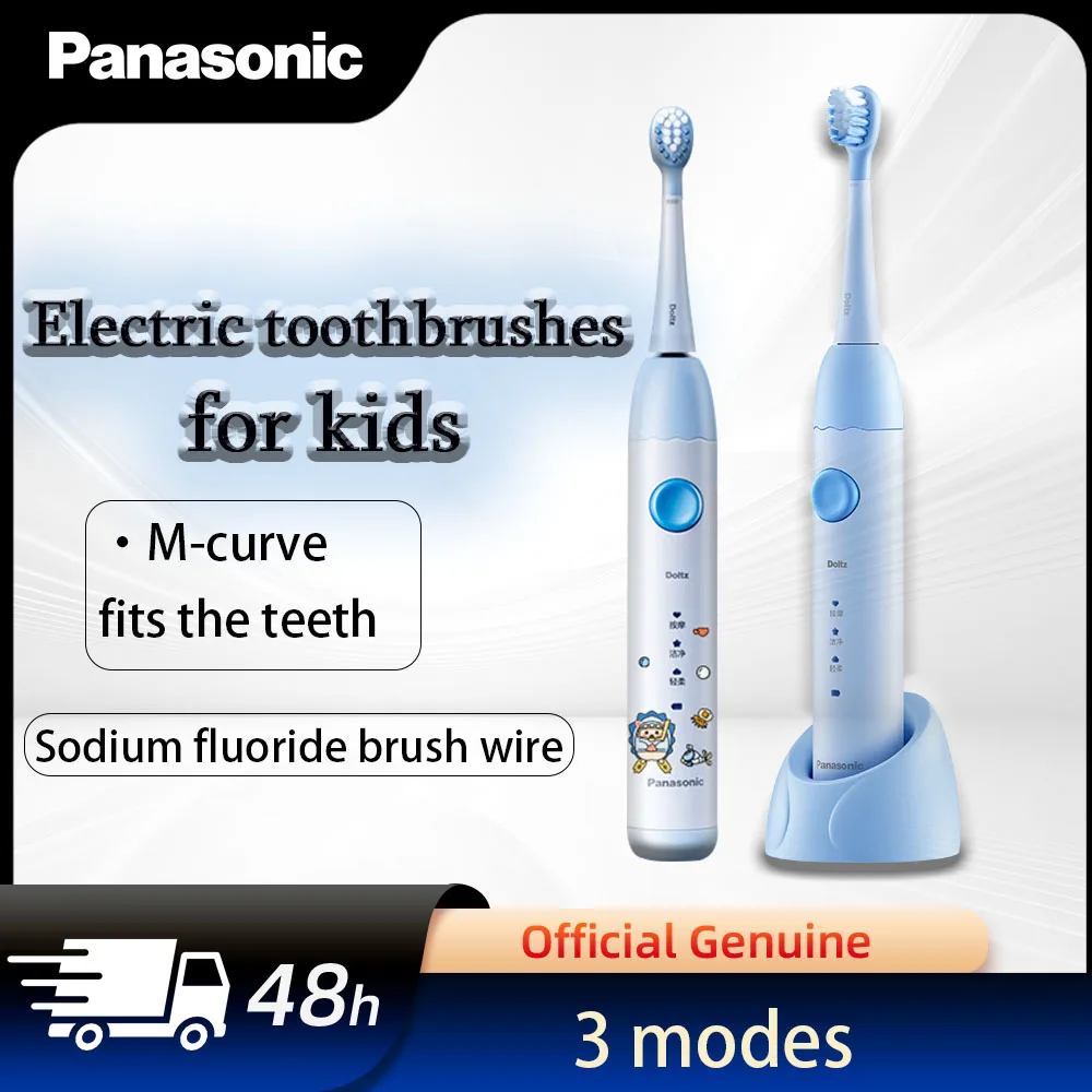 

Panasonic Kids Electric Toothbrush-3 Modes-Colorful-Type-C fast charging mode-Soft Brush Wire-With Replacement Brush Heads