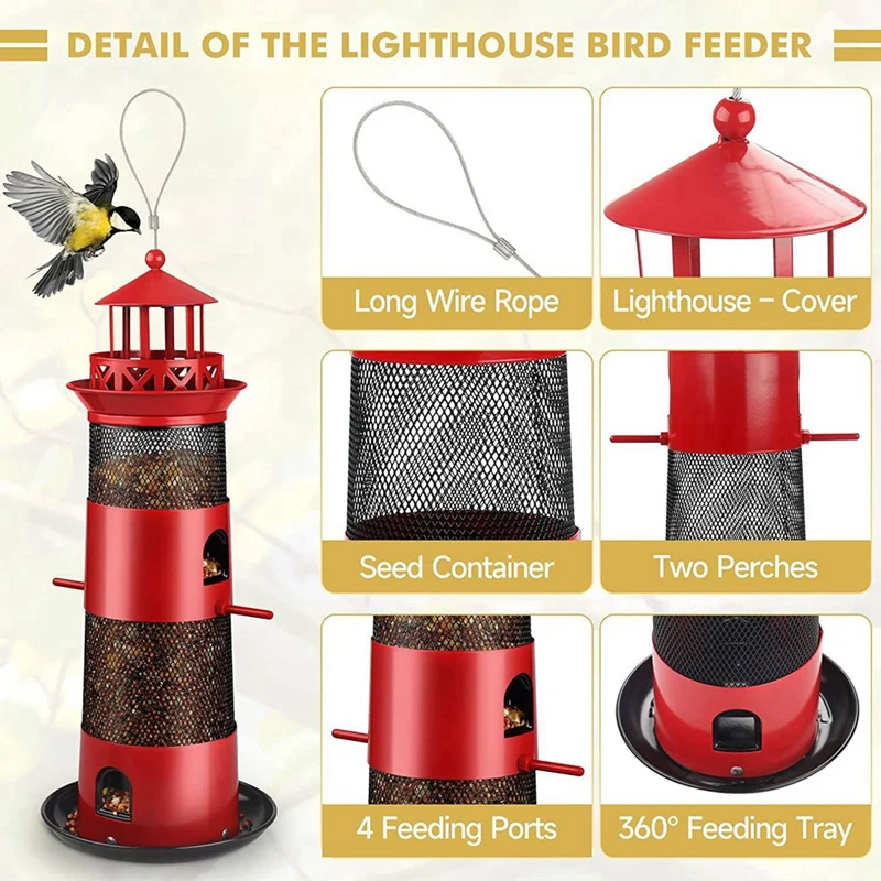 Large Capacity Bird Feeder Bird Feeders Squirrel Proof Bird For Outside For Outdoors Hanging