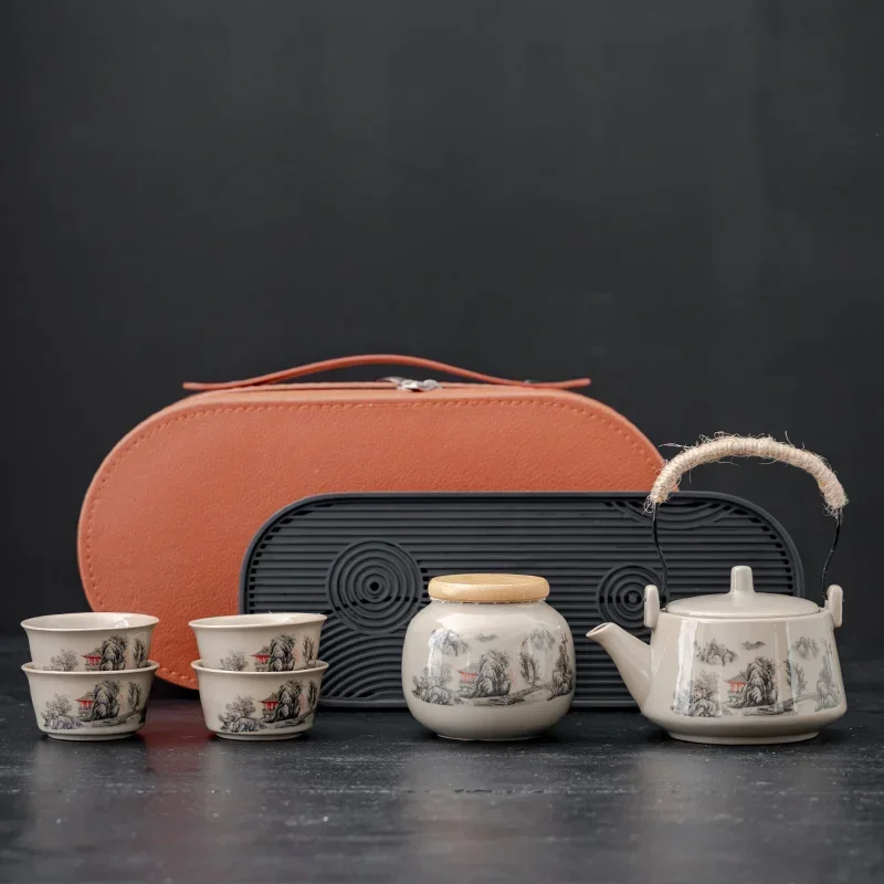 

A1 boutique travel tea set household light luxury outdoor convenient teapot teacup practical
