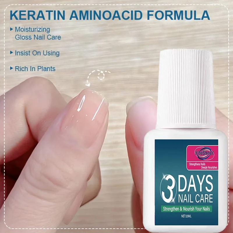 3 Days Nail Care Polish,Keratin Amino Acid Nail Oil,Moisturizing Clear Nail Care Gloss,Quick Dry Nail Conditioner for Weak Nails view 3