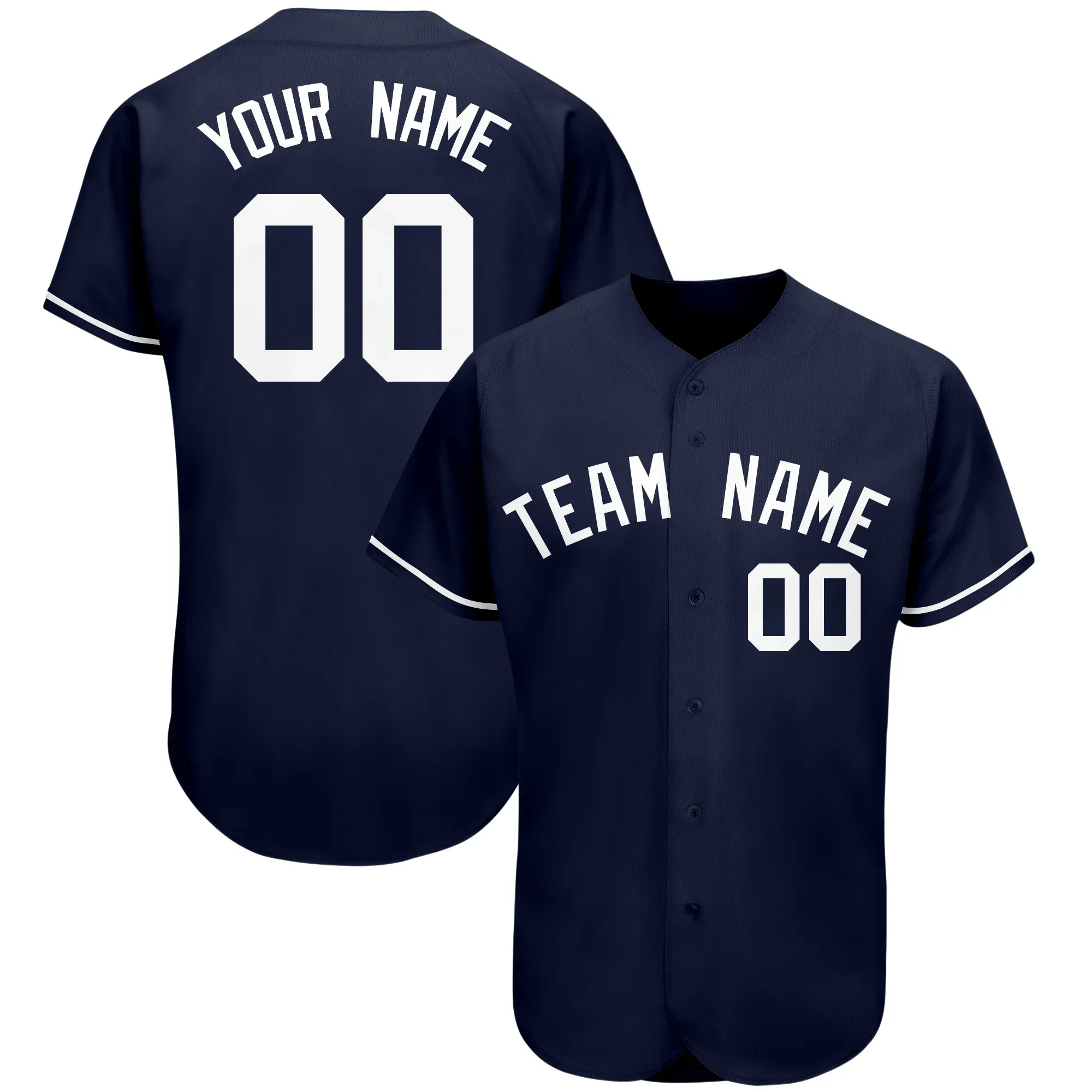 Fast Delivery Baseball Jersey for Kids/Men/women Softball Tee Shirt DIY Button V-neck Print Team name,number breathable Outdoor