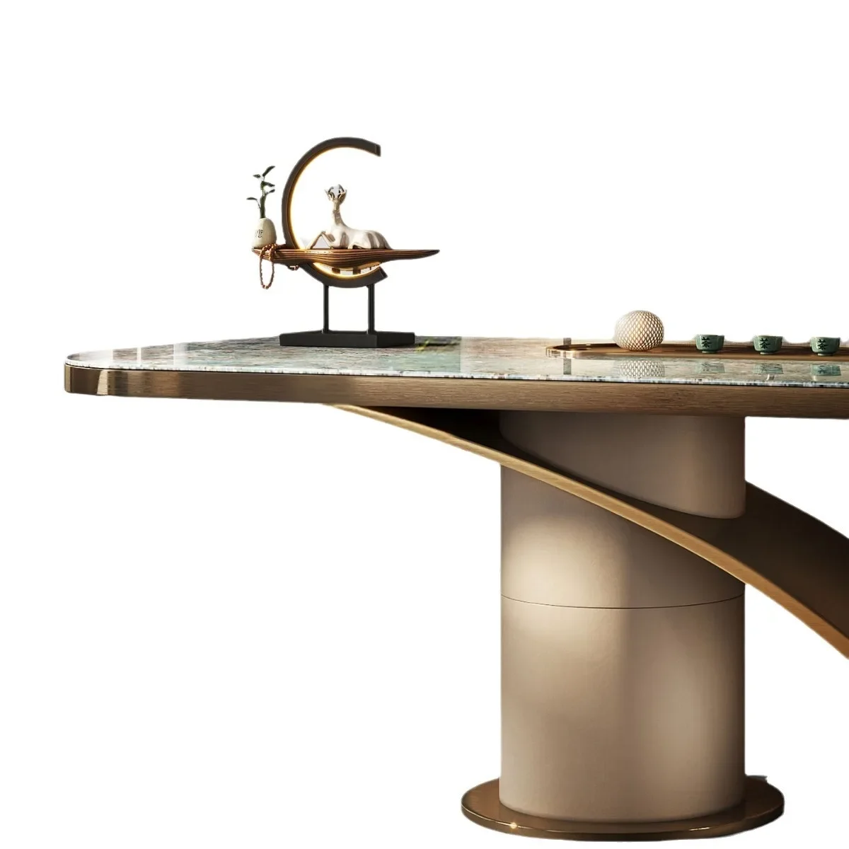 

Rock slab tea , light luxury large slab tea table, modern simplicity