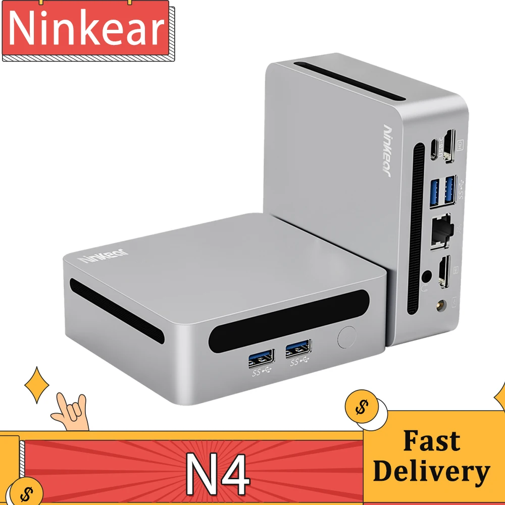 Ninkear N4 Mini PC, AMD Ryzen 5 4600H 6 Cores Max 4.0GHz, 16GB RAM 512GB SSD, WiFi 6 Bluetooth 5.2, 2*USB3.0 2*USB2.0 1*RJ45