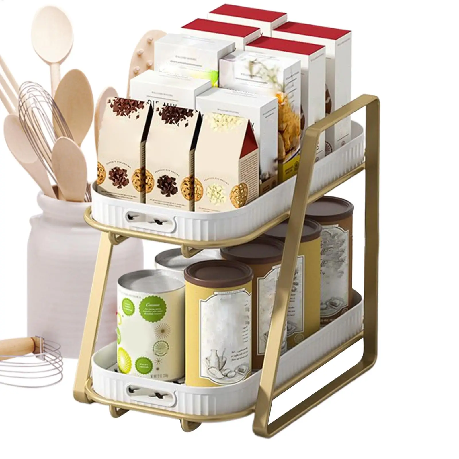 

Кухонные полки, подставка-органайзер с двухуровневыми кухонными стеллажами и полками для взрослых, домашняя крытая столешница, общежитие, кофе