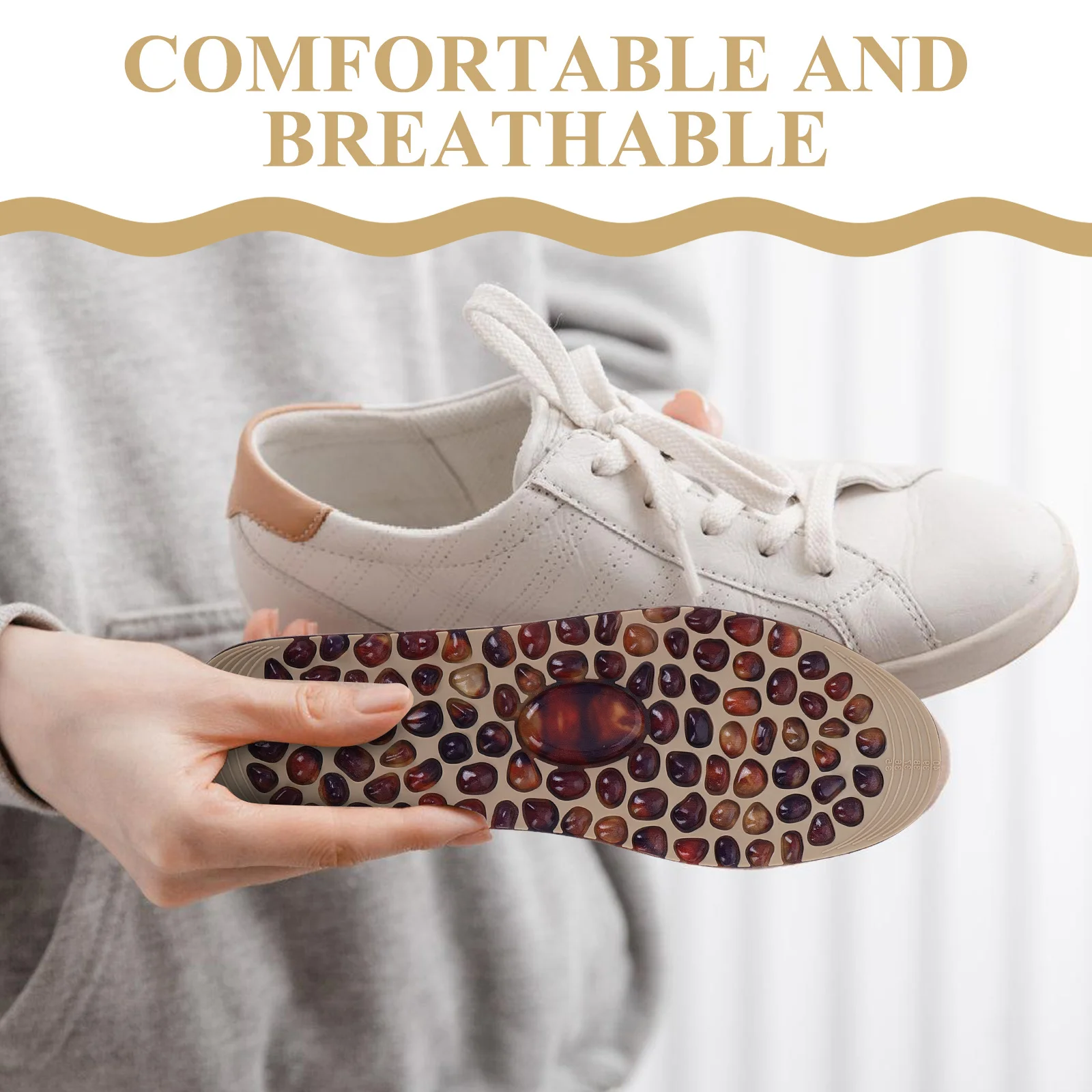 1 زوج Tpr حصاة تدليك النعال القدم تخفيف الضغط المضادة للانزلاق تنفس قابل للتعديل حجم دائم طويل الأمد الرجال النساء #3