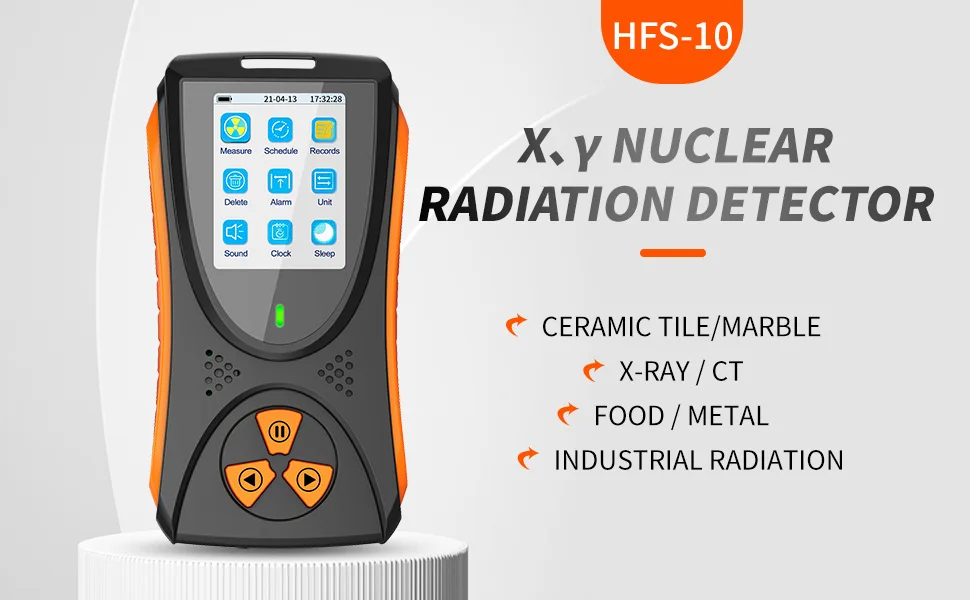 Detektor Radiasi Nuklir Aikesi, HFS-10, Monitor Radiasi Gamma X Beta Gagang Portabel dengan Layar LCD Sinar Gamma