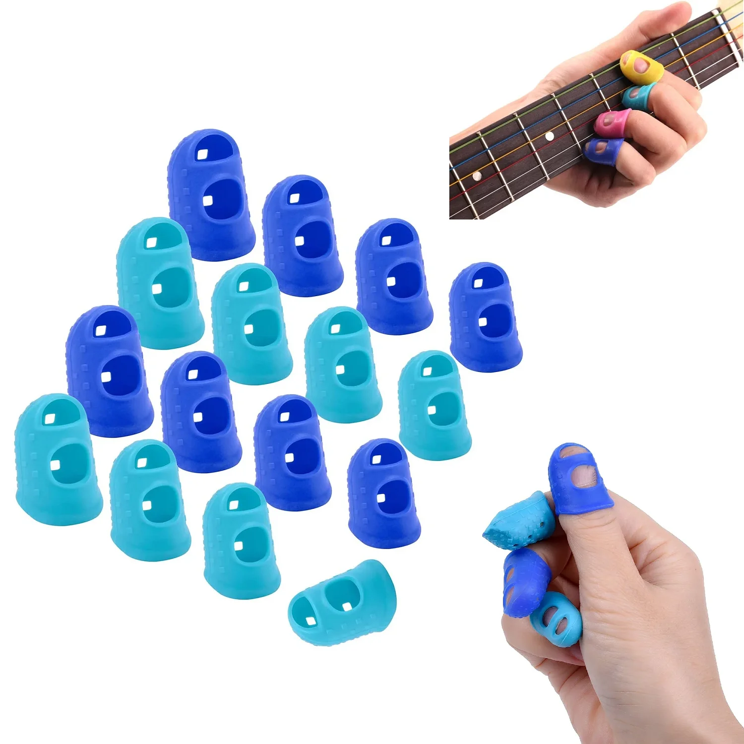 

16Pcs Finger Tips, Silicone Thimble Fingertip Grips Thumb Protectors for Hand Sewing/Paper Sorting/Money Counting/Guitar Playing