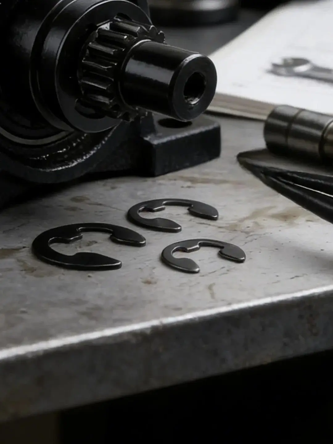 381/507-teiliges M1.5-M15 E-Clip-Set aus schwarzer Legierung, Sortiment für externe Sicherungsringe, metrische Sicherungsringe für Wellenlager und Hardware – Detail 7