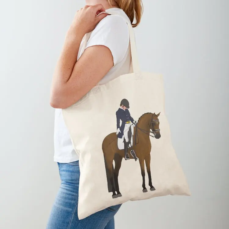 

Bay Dressage Horse and Rider Salute Tote Bag women bag custom bags tote bags aesthetic Shopper handbag