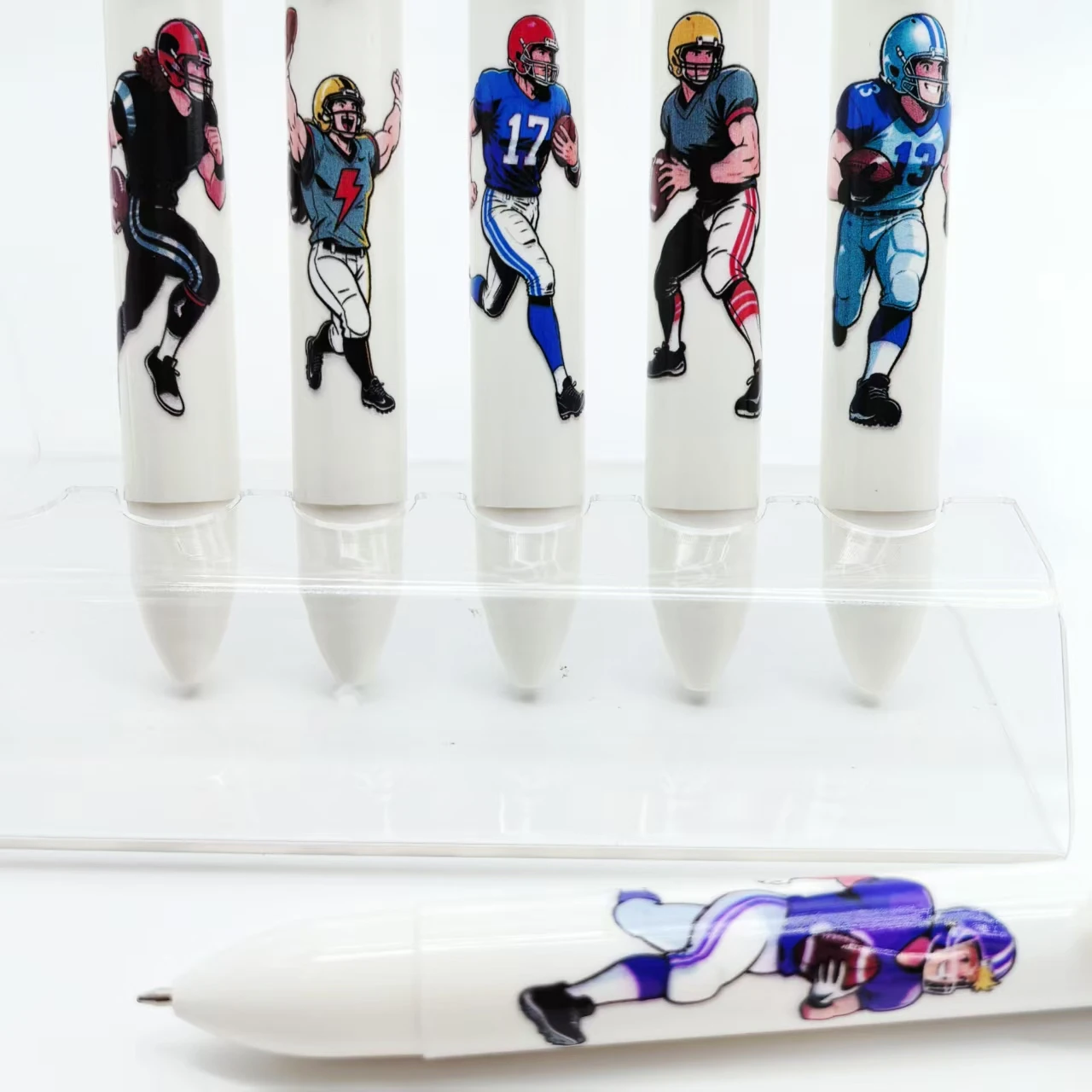 

6PCS/12PCS rugby sports series 6-color pens, passionate sports ball games 6-in-1 ballpoint pens, office stationery