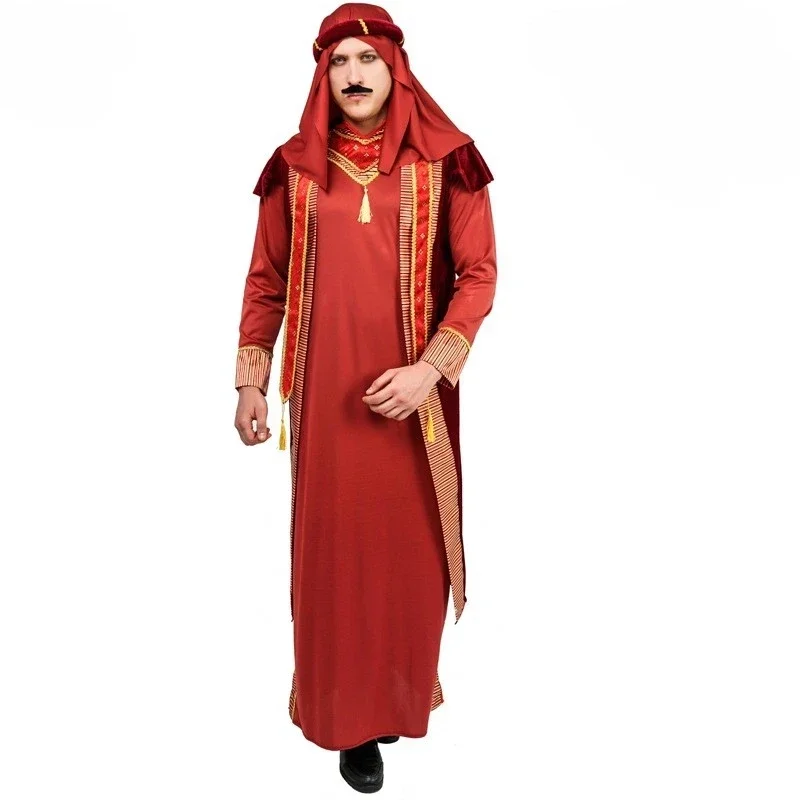 Halloween adult men's Arab elder costume, Dubai tycoon stage performance costumes