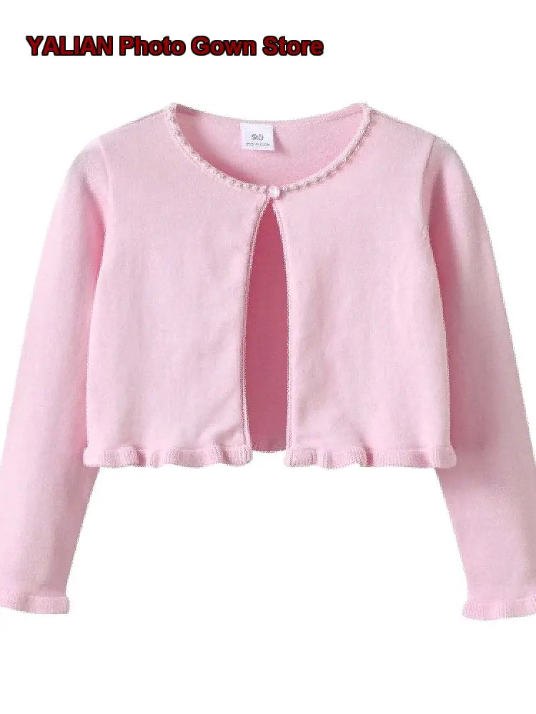 Girls Knit Jacket Spring Autumn Pure Cotton Short Princess Dress Shawl for Kids Older Kids