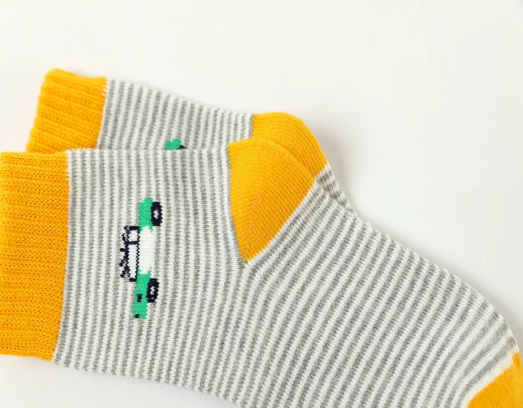 Neue kinder Socken Baumwolle Gestreiften Auto Jungen Socken Frühling Herbst Cartoon Student Socken Für Jungen 3-15 jahre – Detail 15