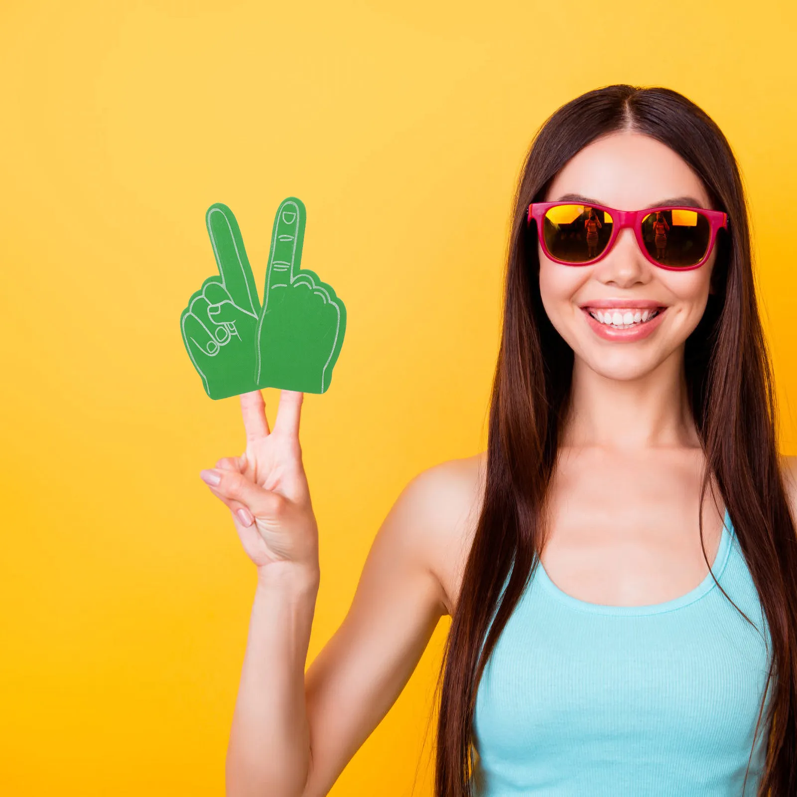 12Pcs Foam Fingers Party Noise Makers Cheerleading Props Sports Event Cheer Supplies Soccer Basketball Team Spirit Fans