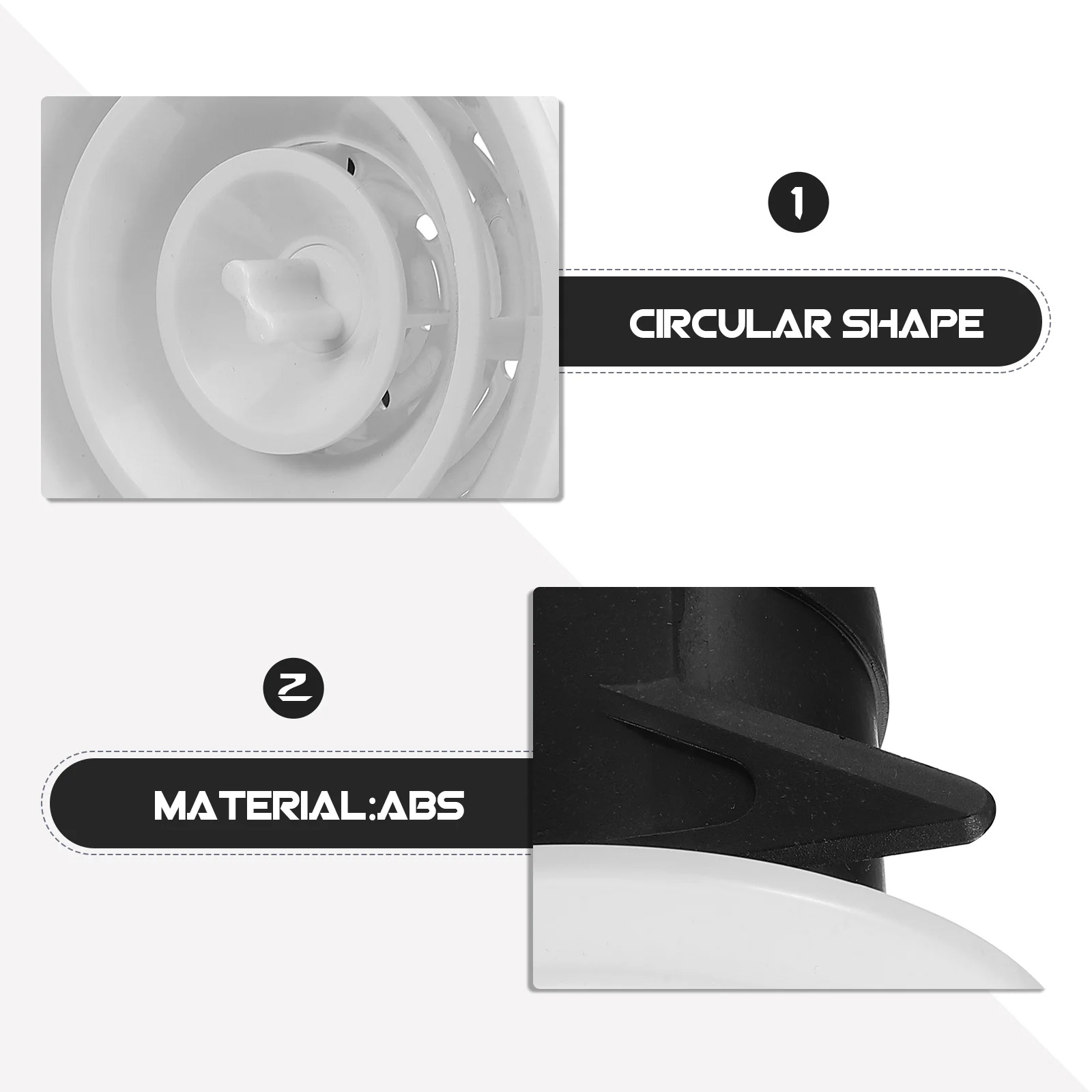 البلاستيك سوفيت مكيف الهواء غطاء فتحة التهوية جولة الدورية مصراع مصبغة سقف جدار مروحة العادم غطاء التهوية #1