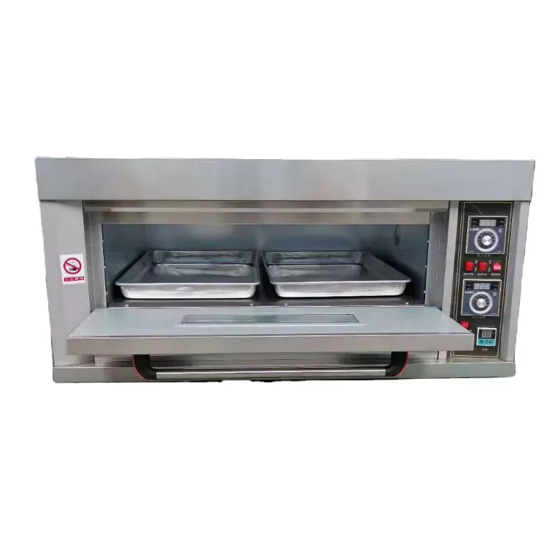 Pizza Pita Pan Cupcakes Horno comercial para hornear para restaurante Cocina 1 cubierta 1 bandeja 2 bandejas Opciones eléctricas de gas para