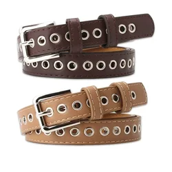 Fashion Belts for Woman Big Metal Hole Novelty Belts Metal Style Belts Teenagers Jeans Trousers Accessories