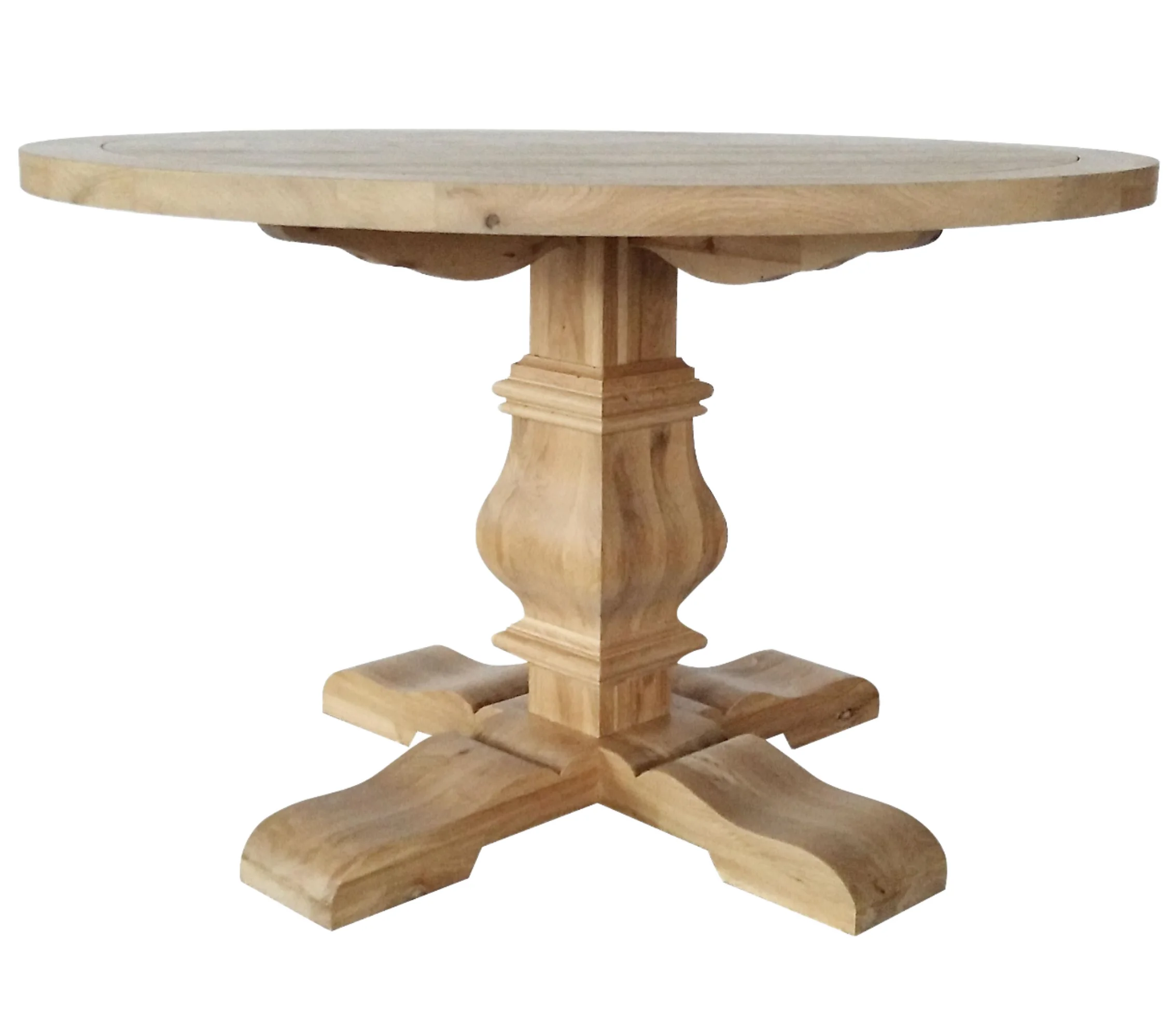 Popular Event Rental Round Oak Wood Dining Table Vintage French Country Side Round Oak Wooden Dining Table