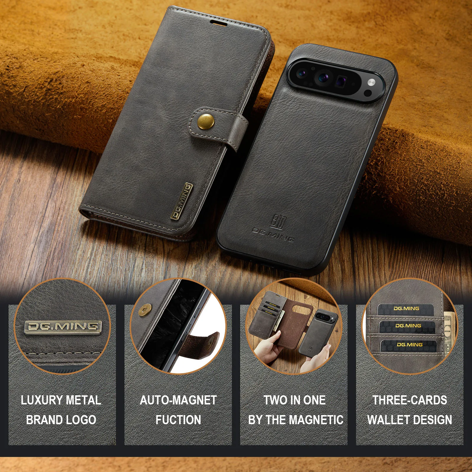 Premium Flip Leather Wallet Ph - Google Pixel 9 ulasan dan harga