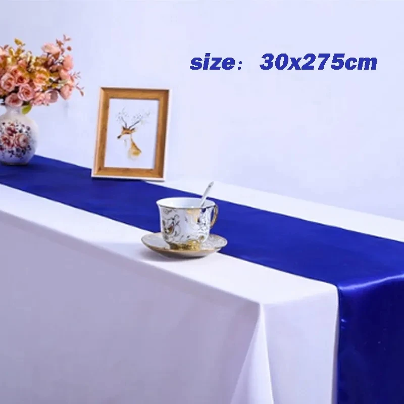 1pc Multicolor Satin Table Runner Autumn Table Runner For Dining Table Christmas Wedding Decoration Red chemble mariage 30*275cm