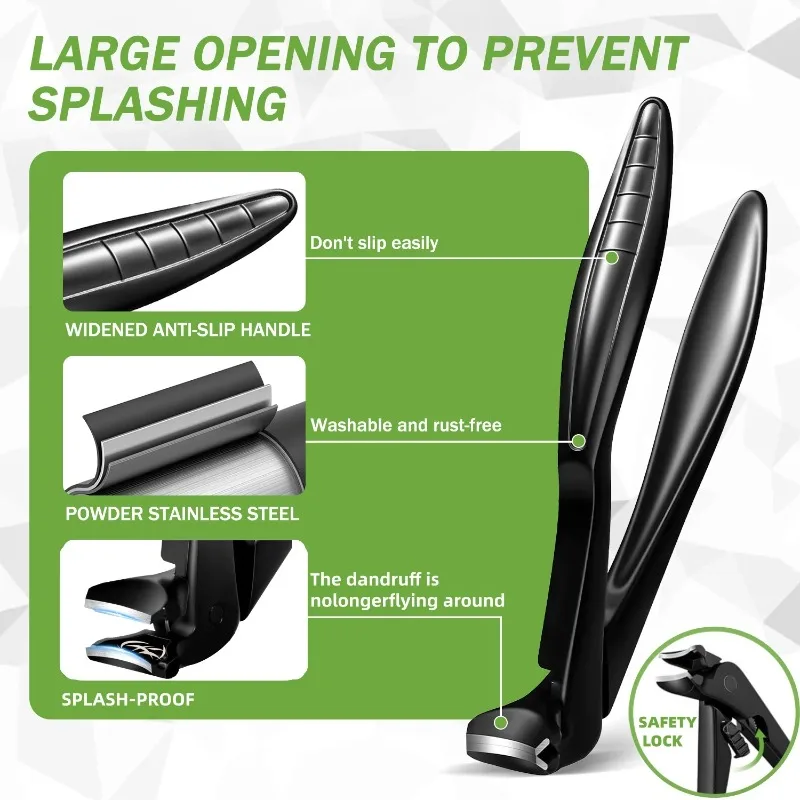 

Heavy-duty Large Opening Nail Clippers with Lock Buckle for Seniors Pregnant Curve Toenail Clippers Thick Nails Tool