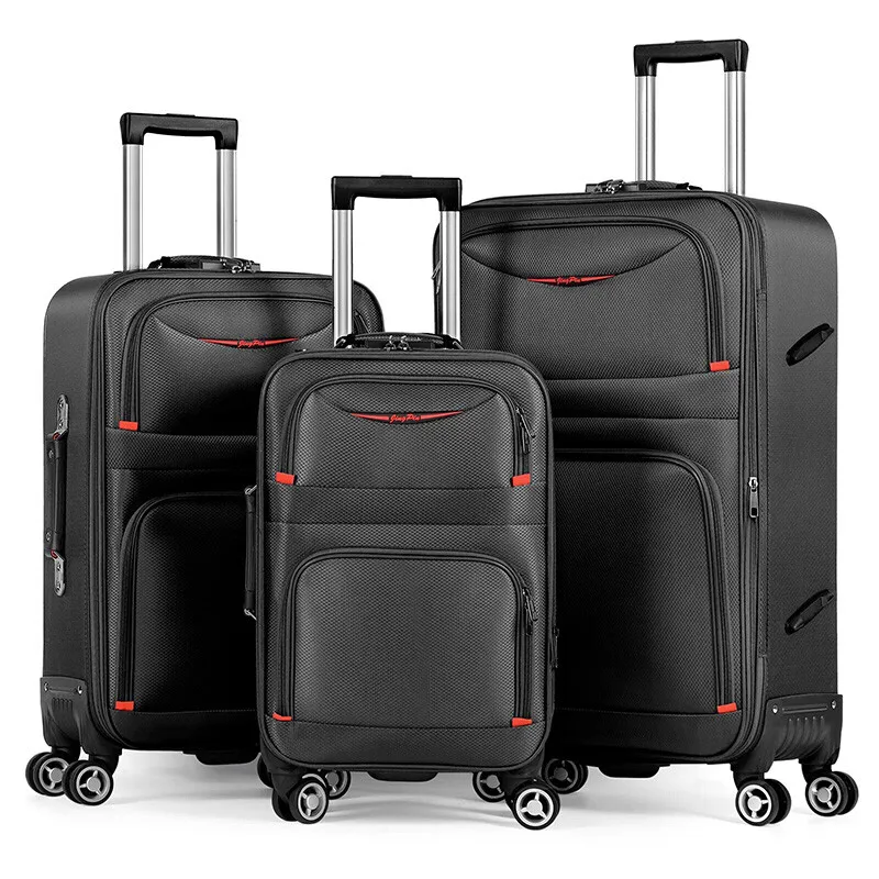 

Oxford Fabric Luggage 3 Pcs Suitcase Set with TSA Lock & 360° Silent Wheels, Waterproof Expandable Travel Bag for Business