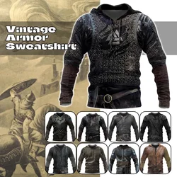 Sudadera con capucha para hombre, prenda de vestir masculina con estampado 3D de armadura de caballero, estilo Medieval, Unisex, ideal para Halloween, XXS-6XL