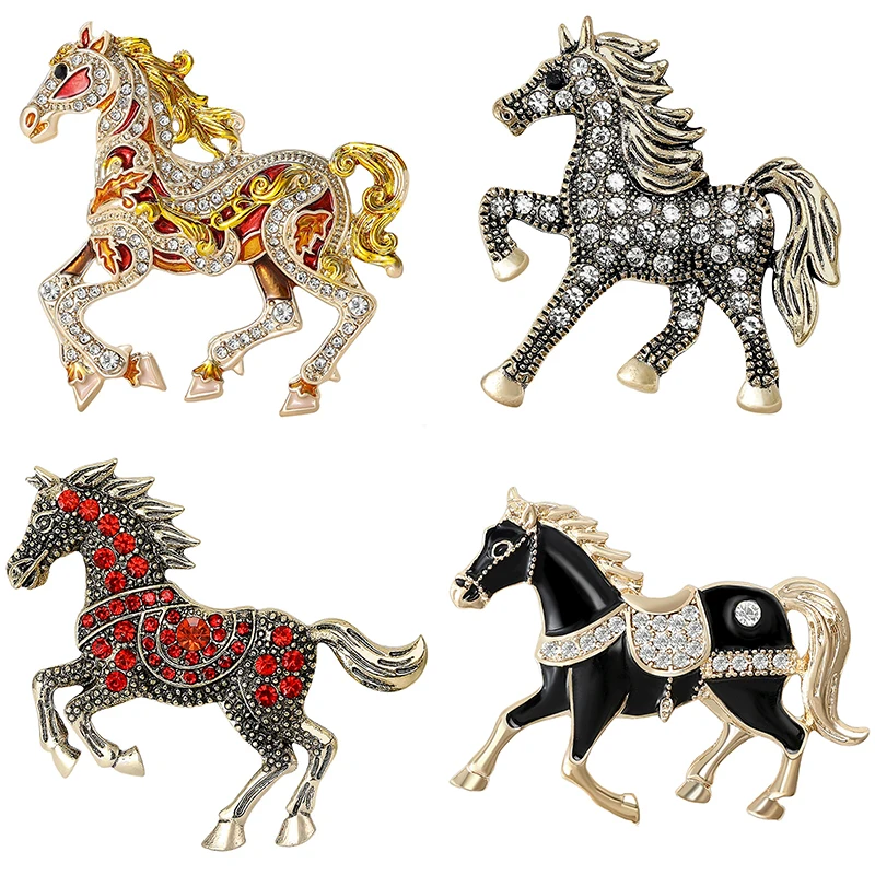 فاسق الحصان بروش للرجال النساء موضة الحصان الحيوان دبابيس دبابيس مجوهرات العصرية اكسسوارات هدايا عيد الميلاد 2025