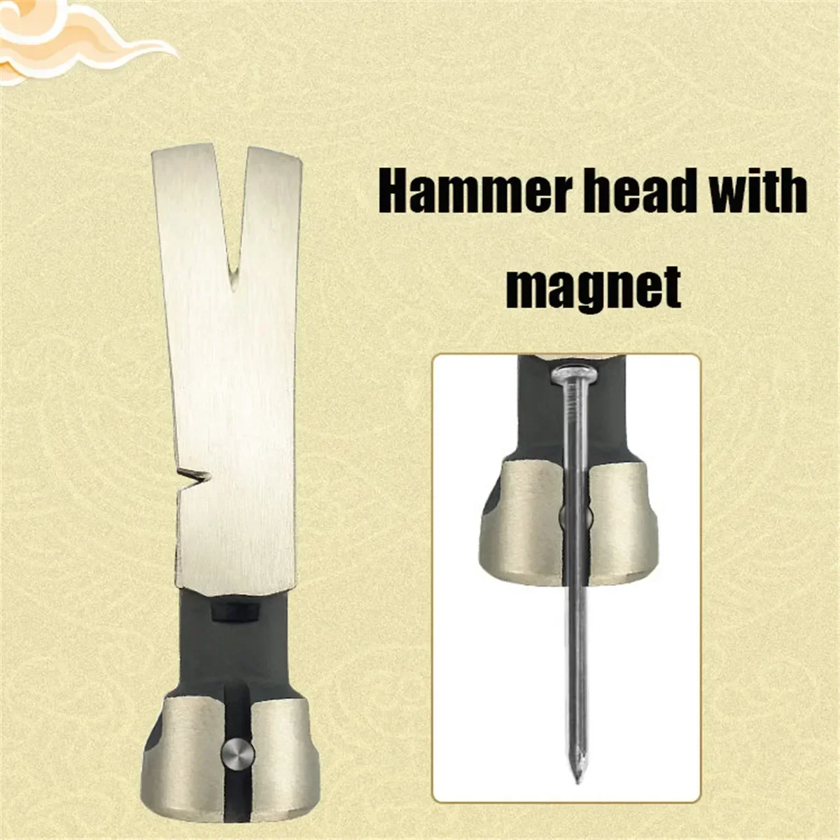 Top Quality Integrated Horn Sheep Household Hammer Woodworking Shockproof Connected Site Hammer Multifunctional with Magnetic