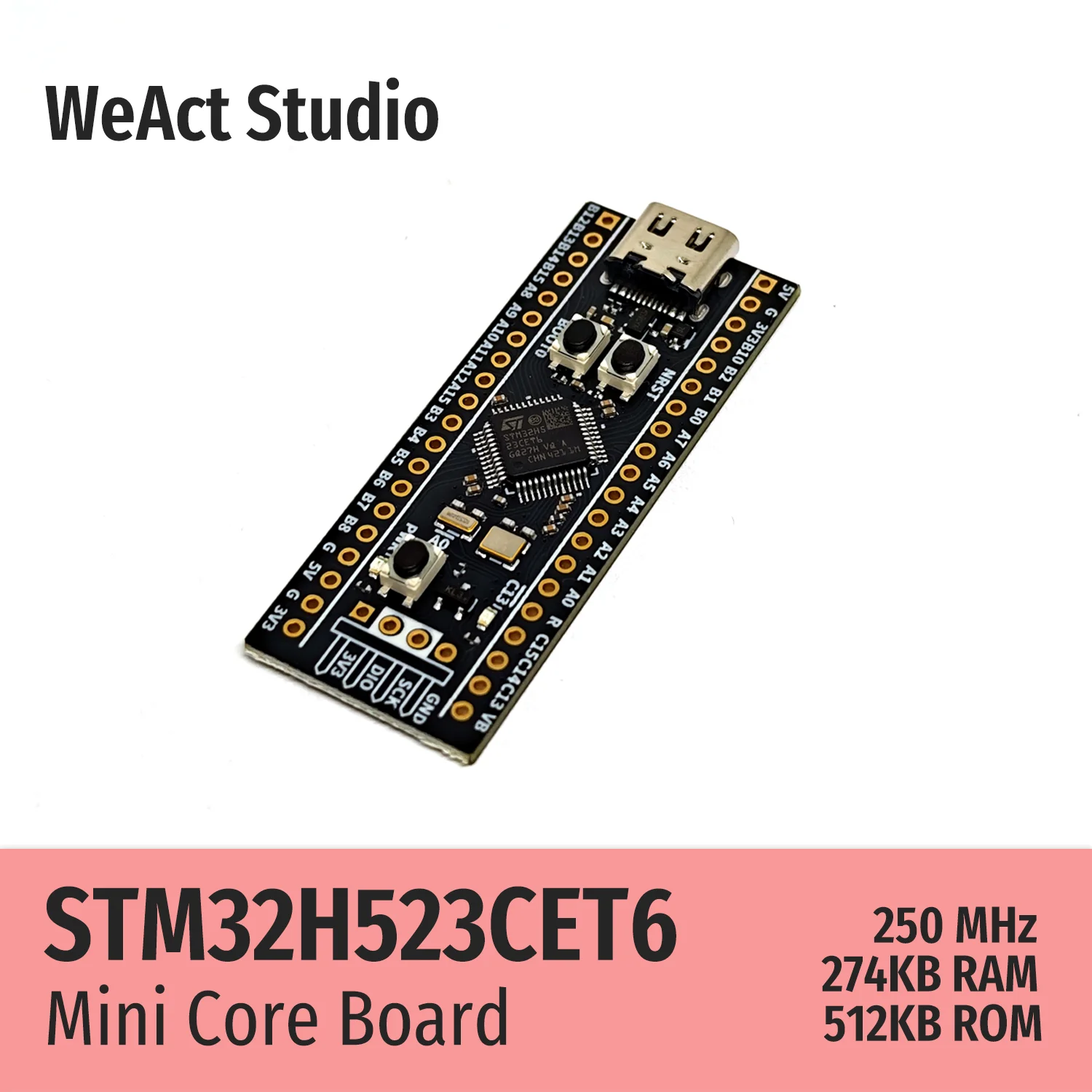 

WeAct STM32H523CET6 STM32H523CE STM32H523 STM32H5 STM32 Основная плата Демо-плата