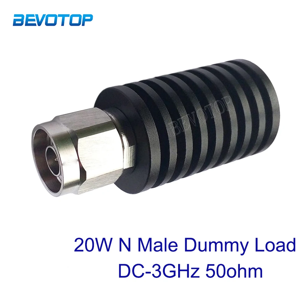 1Pcs 20W DC-3GHz 50ohm L16 N Male RF Coaxial Termination Connector Nickel Plated High-Quality Dummy Load for RF Accessories