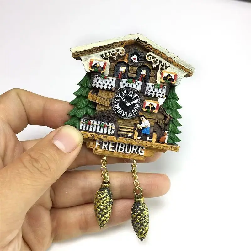 Cute 3D Resin Fridge Magnet Freiburg Germany Cuckoo Clock Magnets For Fridge Home Decor Items Fridge Magnets Imanes Refrigerador