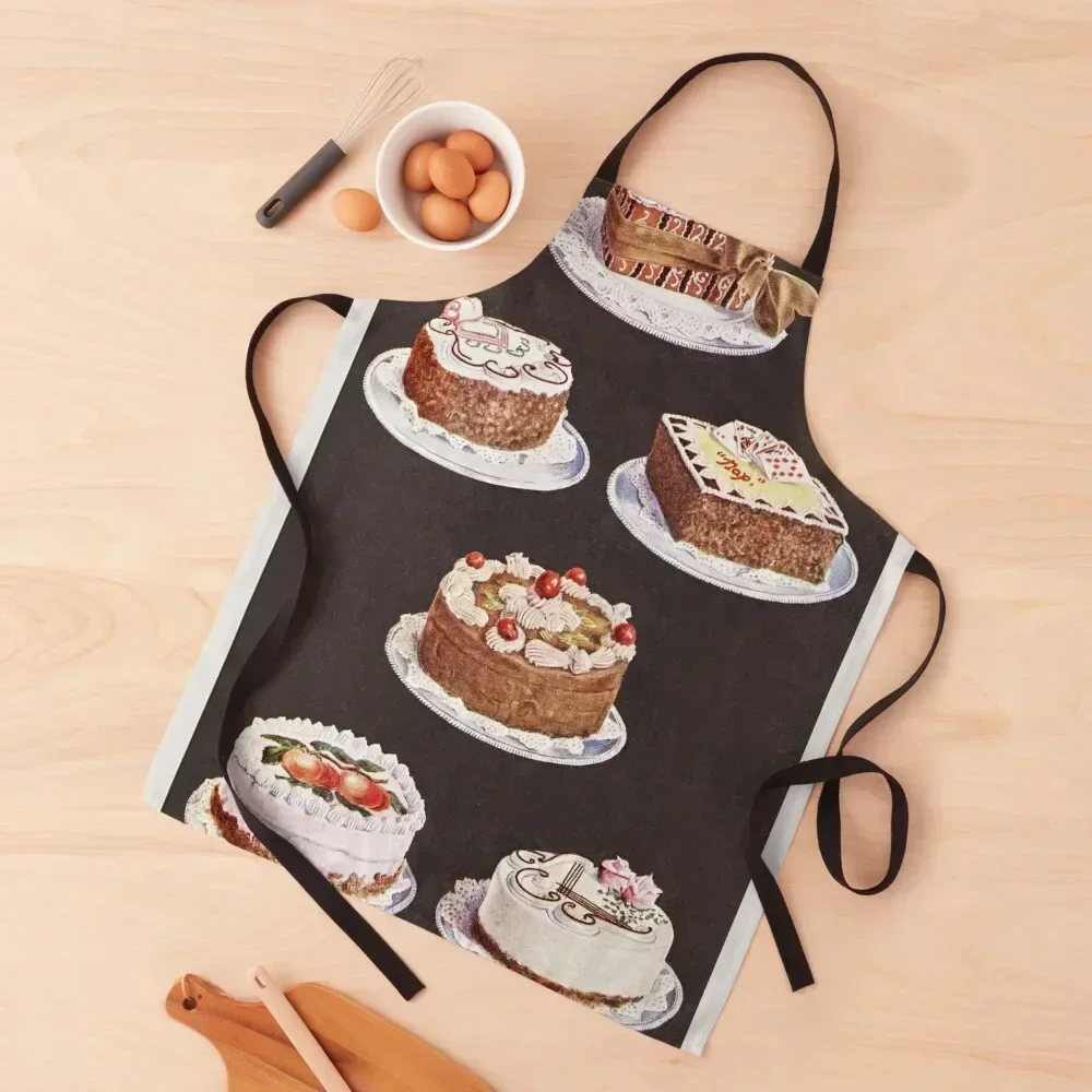 

Vintage Fancy Cakes Poster Apron home women Household Items Useful For Home Accessories kitchen item Apron