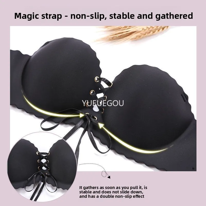 

Нескользящий бюстгальтер без бретелек для небольшой груди, легкий дышащий невидимый бюстгальтер с чашкой пуш-ап для женщин, летний бюстгальтер-бандо Stays Up