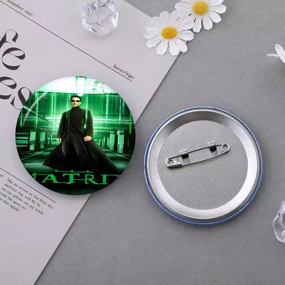 فيلم ماتريكس لينة زر دبوس مشرق مطبوعة أيقونة هدية للأصدقاء شارة طوق بروش التلبيب دبوس معدني #6