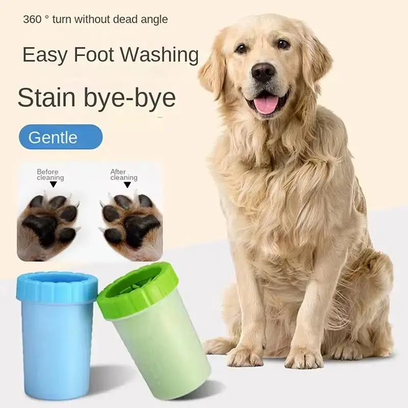 ~Soft Silicone Bristles Pet Paw Cleaner 360° Cleaning Portable Dog Cat Foot Washing Cup Easy To Use Outdoor Pet Foot Washing Cu