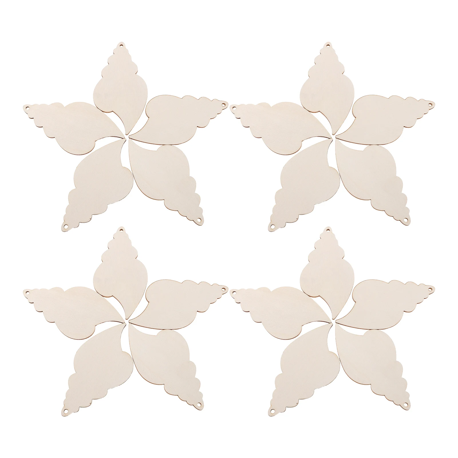 

20pcs Blank Wooden Conch Cutouts Unfinished Wood Craft Shapes For Diy Painting Beach Themed Decorations Sea Ornaments Coastal