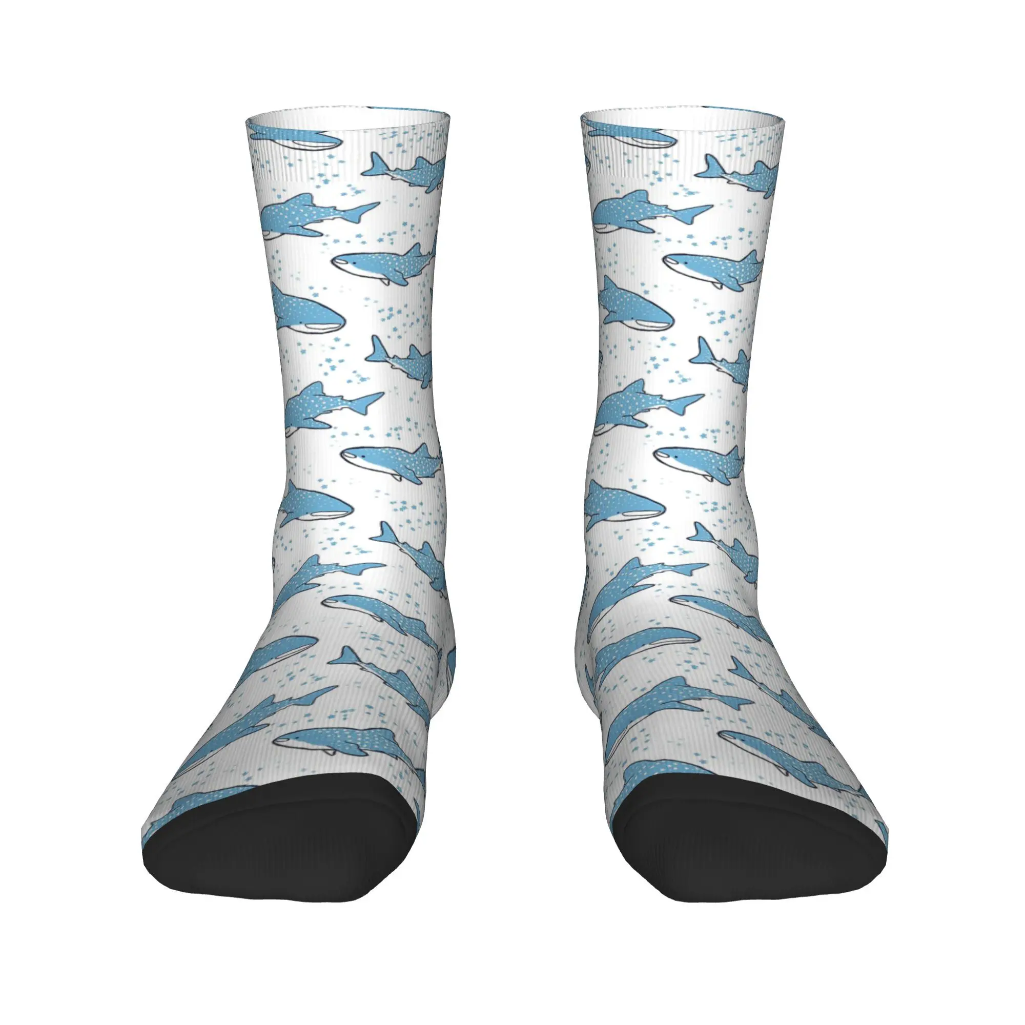 

Носки со звездными китами и акулами, впитывающие пот чулки в стиле Харадзюку, всесезонные длинные носки, аксессуары для мужчин и женщин, рождественские подарки