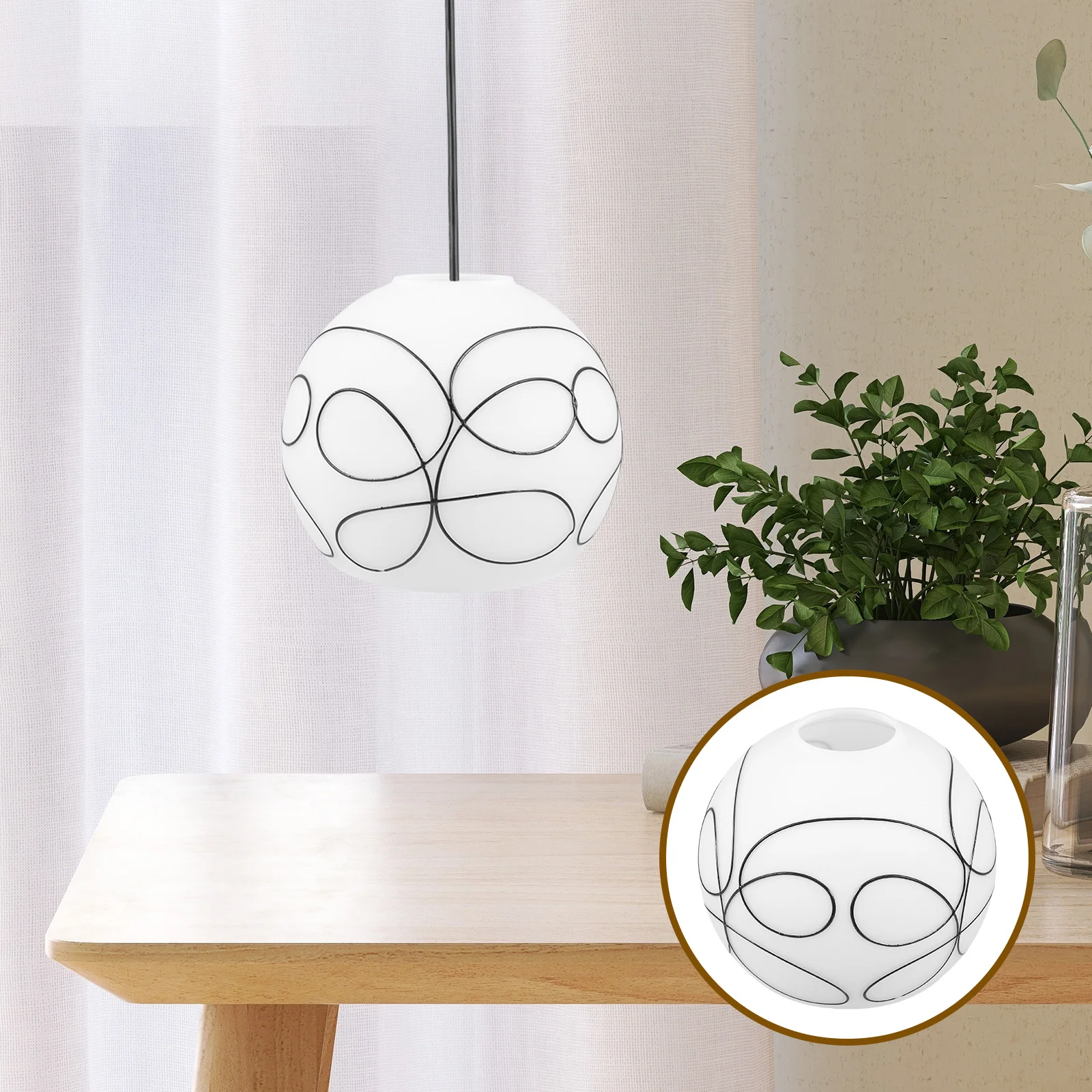

Frosted Glass Lamp Shade Replacement E27 Socket Glass Globe Pendant Light Wall Sconce Table Lamp Fixture Retro Lampshade