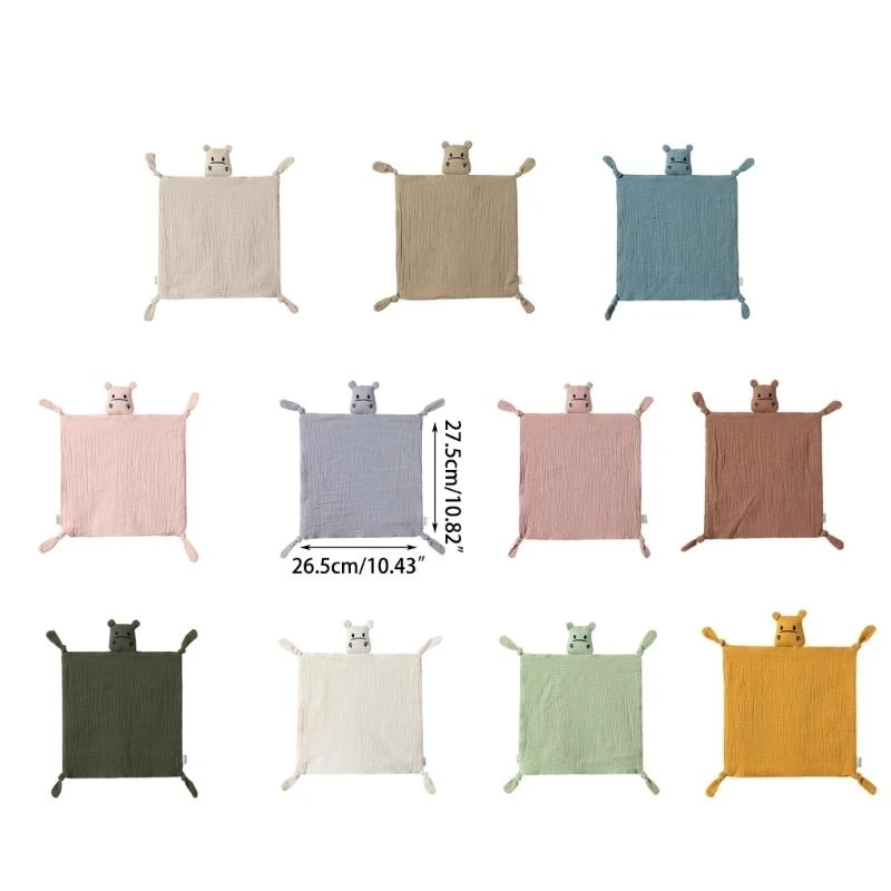 M76C القطن الشاش بطانية الأمن بطانية لطيف فرس النهر تحاضن لعبة أطفال لعبة النوم