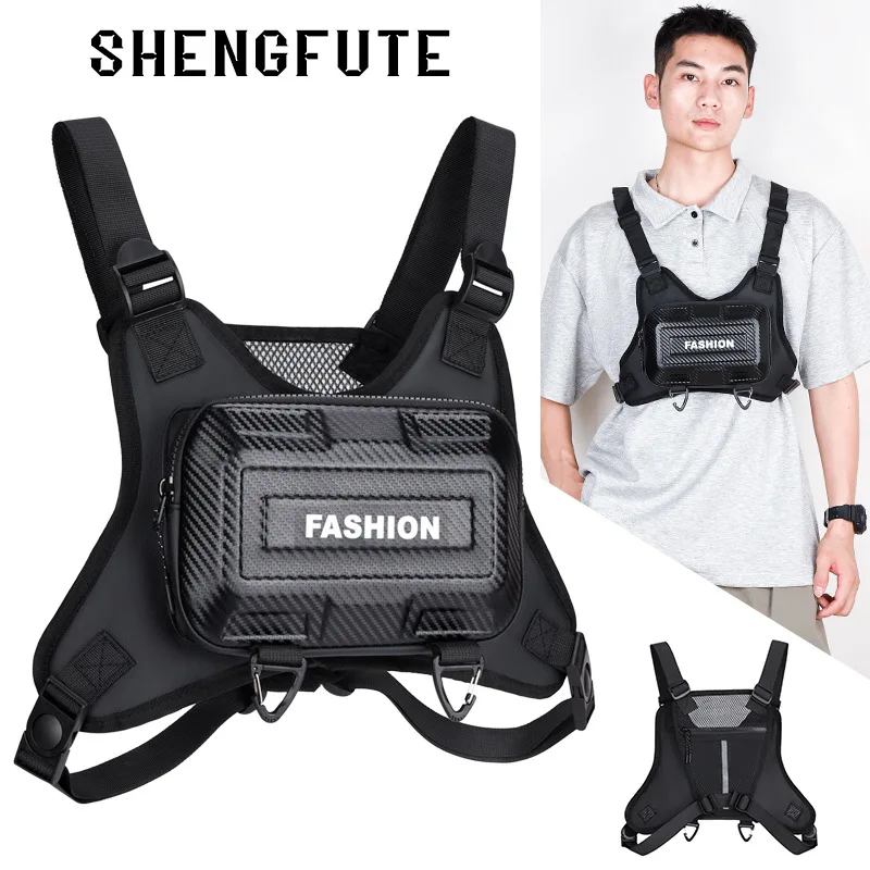 

Hard Shell Tactical Bag Multifunctional Vest Bag Casual Personality Men Chest Package Ins Cycling Bag Outdoor Workwear Backpack
