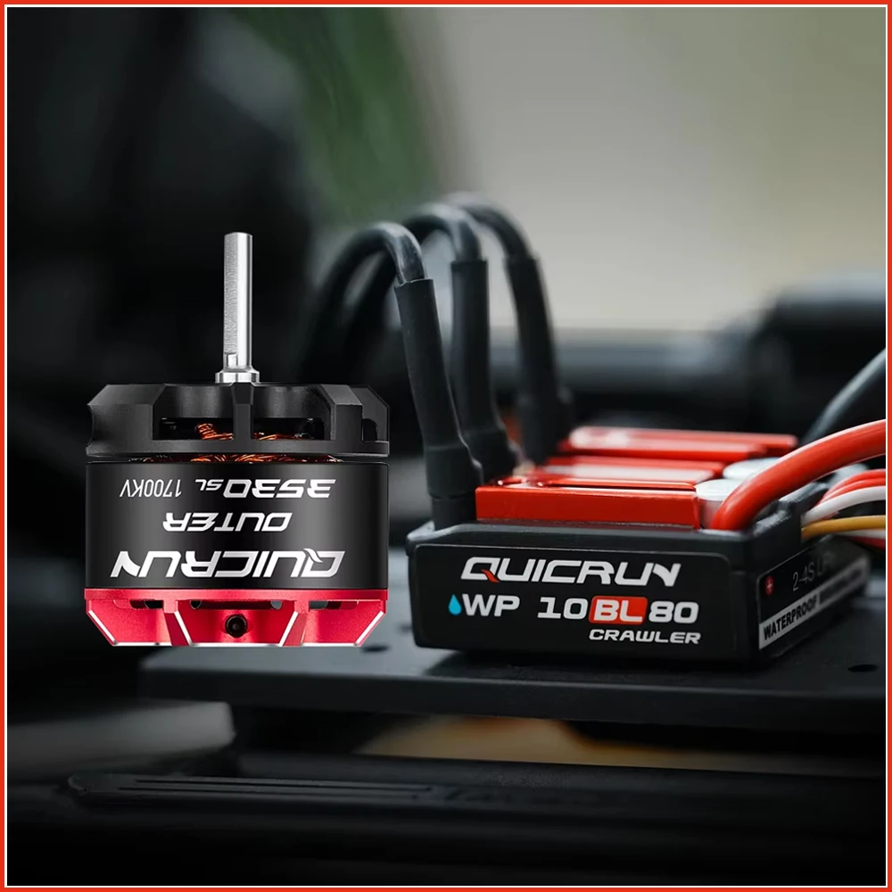 

Hobbywing Quicrun WP 10BL80 2-4S 80A Waterproof ESC & Outer 3530SL 1700KV/2200KV Motor
