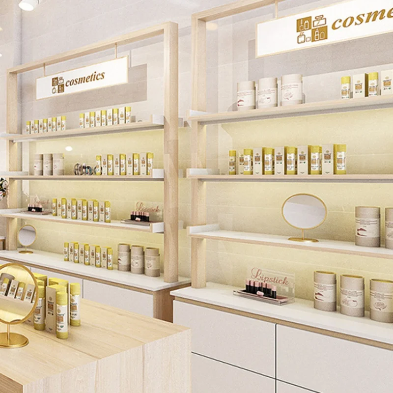 

Custom beauty salon cosmetics display Cabinet custom ladies products perfume lotion display props makeup display counter