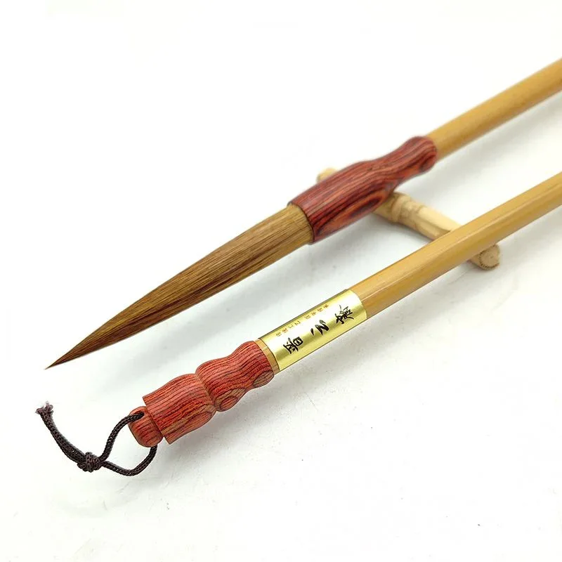 2pcs Long Hair Calligraphic Brush Set Weasel Hair Chinese Writing Brush for Cursive Caoshu Script Chinese Traditional Paintbrush