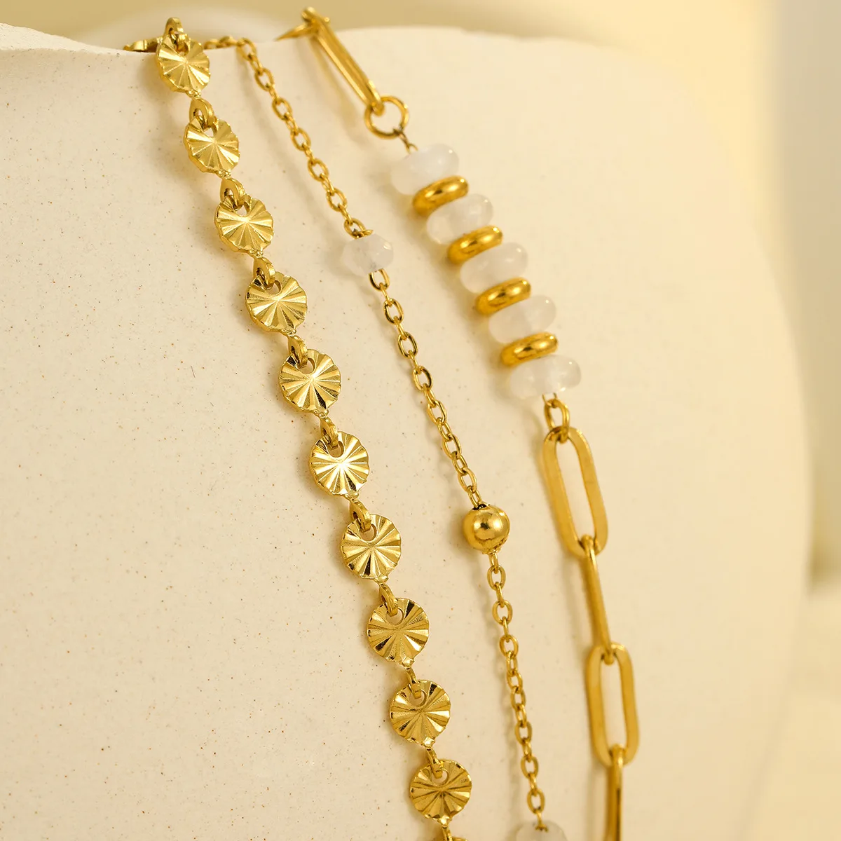 ladies gold bracelets 18K Gold Plated Adjustable Chain & Beaded Jewelry for Women Spiritual Gift Stackable Pulseras
