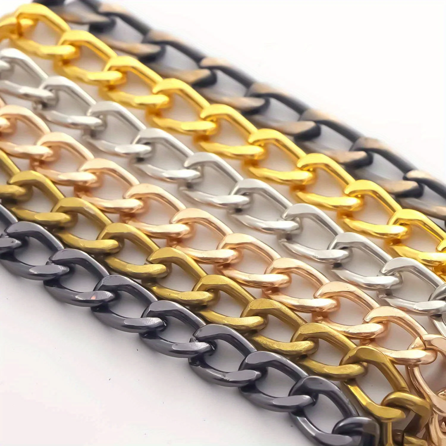 Flat Purse Chain with Metal Buckles, Chain Purse Strap for DIY Purse, Wallet, Handbag, Shoulder Bag, Crossbody Bag image 3